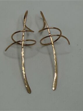 Vintage Signed Harry Mason ©HM Gold Tone EarSpirals Boxed Statement Earrings